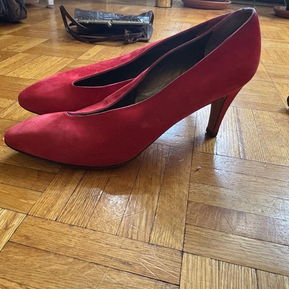 vintage YSL 80s suede heels red - Picture 5 of 5